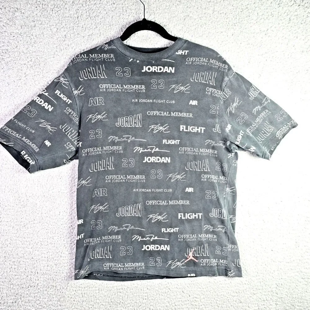 Jordan Flight Club Tee Gray S All Over Print Jumpman Official Member